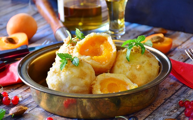 Apricot dumplings